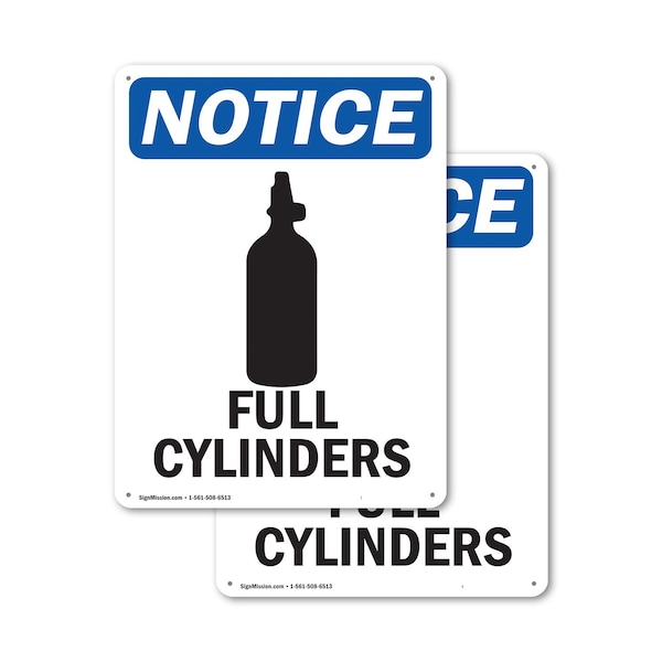 Signmission Full Cylinders OSHA Notice Sign, Plastic, 7in W x 10in L, 2PK OS-2PACK-NS-P-710-V-12961 - main